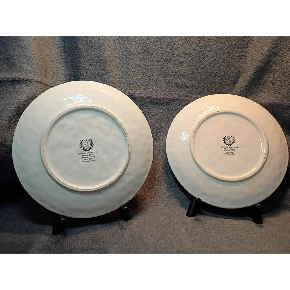 Set/2 Robert Stanley Harvest Pumpkin Salad Dessert Plates Fall Thanksgiving 2B